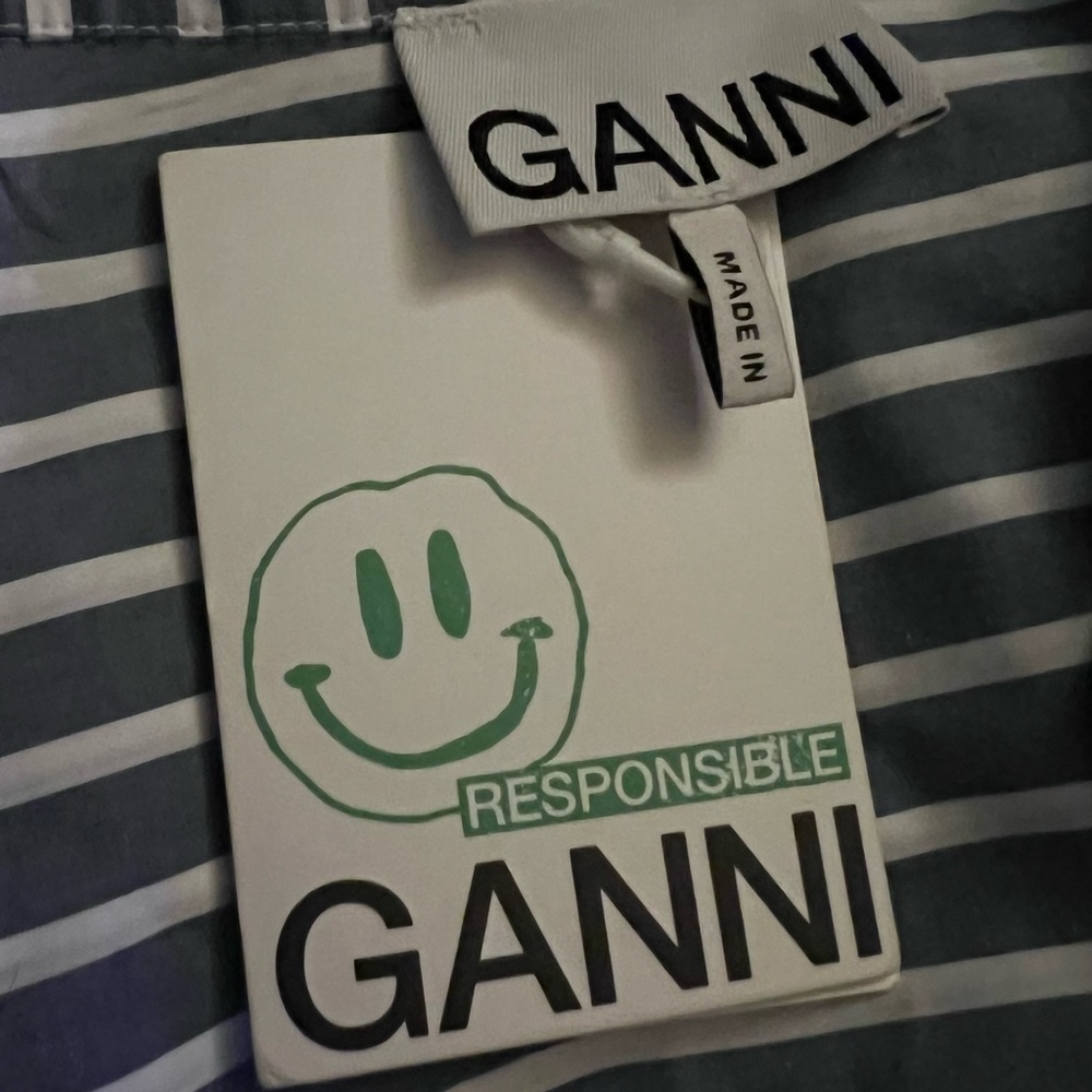 GANNI Stripe Cotton Shirtdress - Picture 7 of 9
